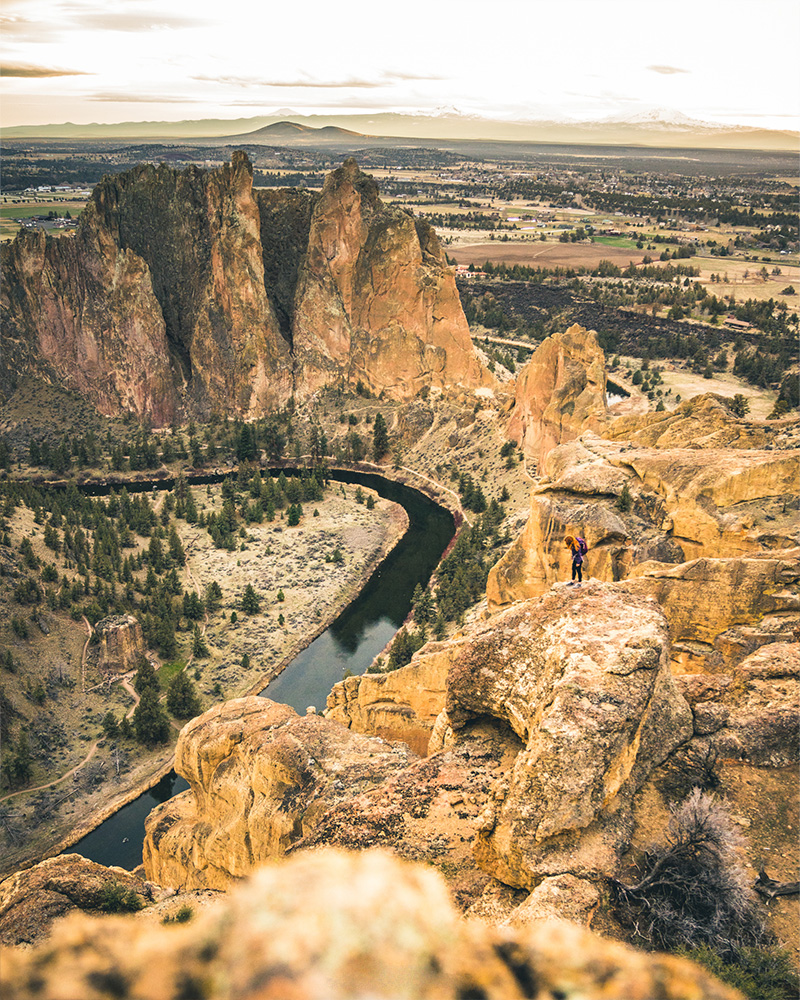 Dramatic rocky cliffs and river canyon